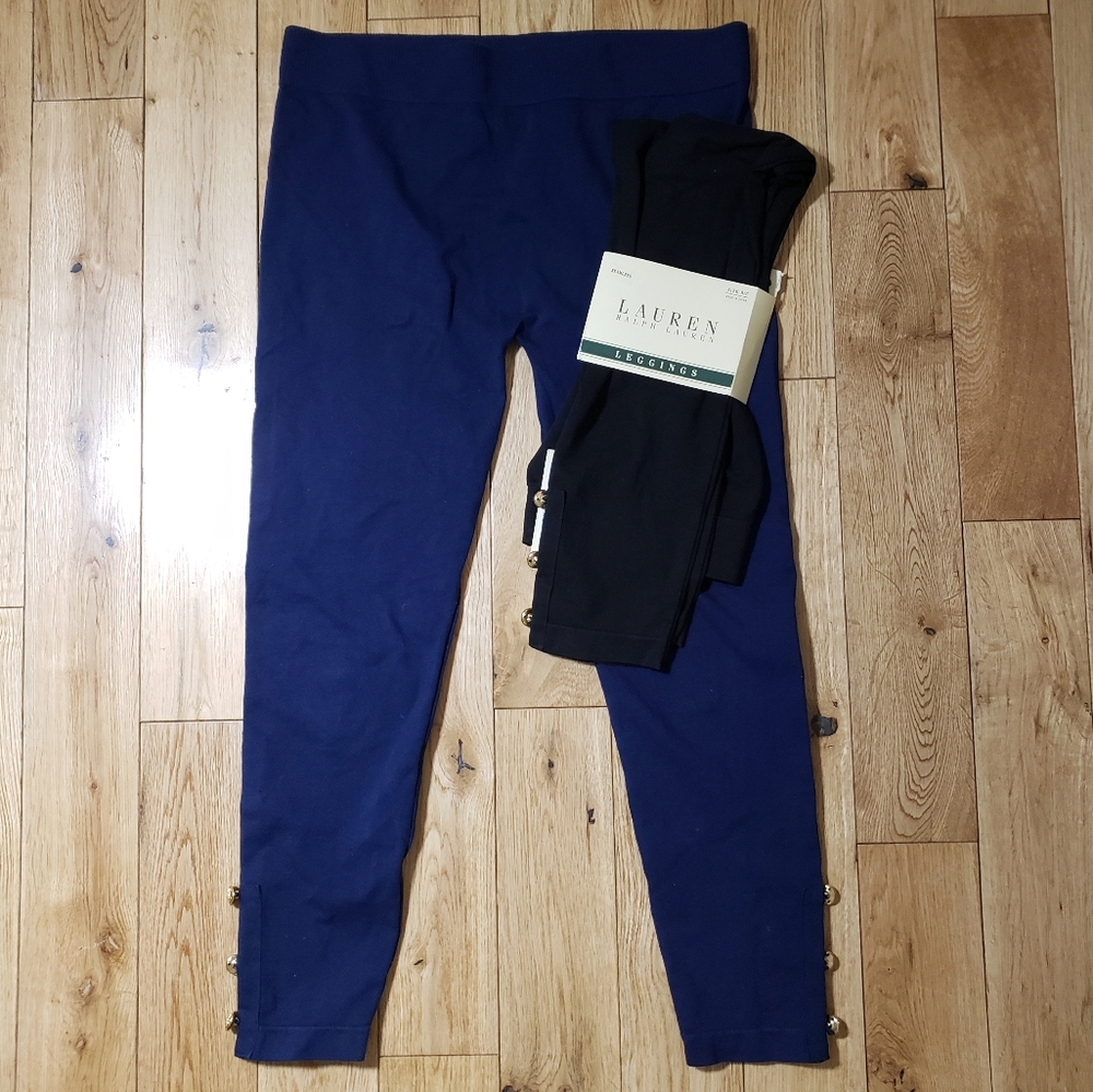 2 Pairs - Ralph Lauren Seamless Leggings - Black & Navy